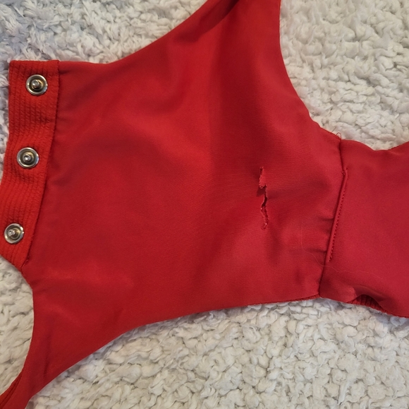 Red Ribbed Bakini Set - Picture 5 of 6